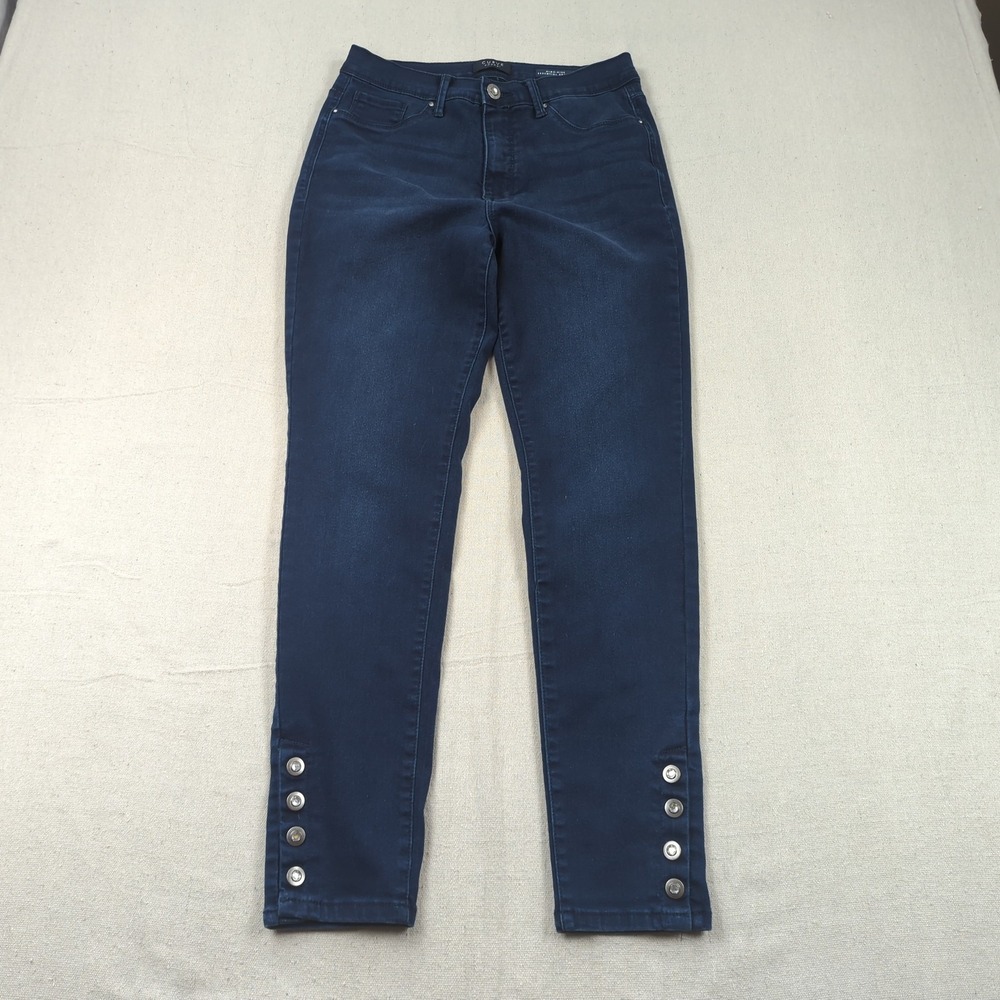 Curve Appeal Jeans Womens 8 29 Blue High Rise Essential Skinny Embelished